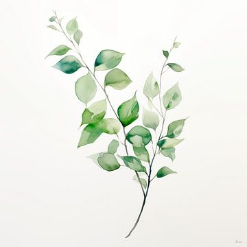 Branche simple dans les tons de vert sur Lauri Creates