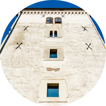 Buitenaanzicht van de witte Middeleeuwse Lotrscak Toren in de oude stad van Zagreb, Kroatië, Balkan, van WorldWidePhotoWeb