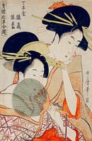 traditionele Japanse vrouwelijke courtisane door Utamaro Kitagawa