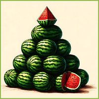 Piramide van watermeloenen
