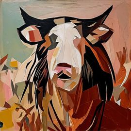 Cow with horns by Joyce de Jong