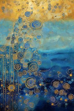 Blau gewelltes Muster von Whale & Sons