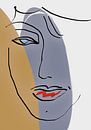 Gesicht Abstrakte Linien von Marion Tenbergen Miniaturansicht
