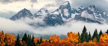 Berglandschap met herfstkleuren van Poster Art Shop