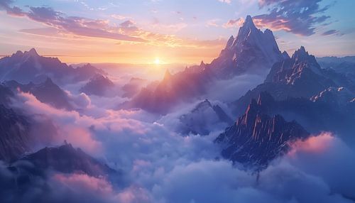 Coucher de soleil sur l'Himalaya