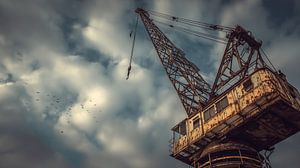 Rusty crane artistic panorama