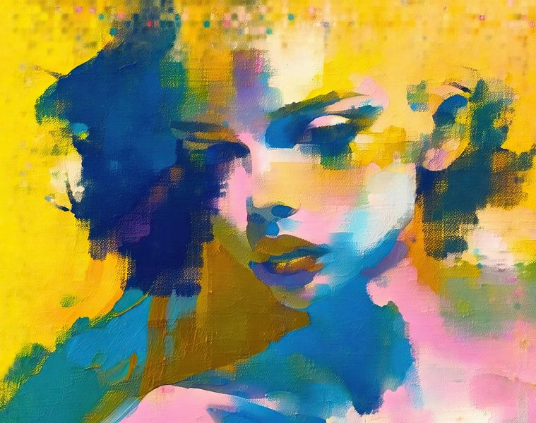 Ausdrucksstarkes Frauenporträt von Wunderbare Kunst