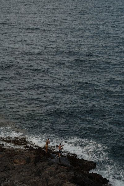 Men fishing in Gran Canaria by Loes Uijtdehaag