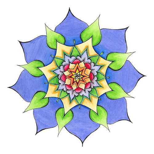 Mandala "Öffnung aus der Mitte" handgemalt