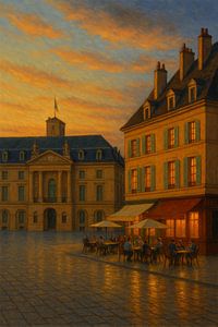 Dijon Sunset Harmony - Café Life in goldenem Licht