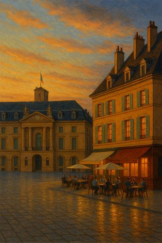 Dijon Sunset Harmony – Café Life in Golden Light