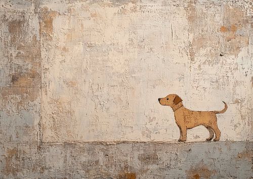 Hund | Hund auf der Erde schattiert von Kunst Laune