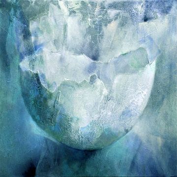 The eggshell - structures in turquoise and blue by Annette Schmucker