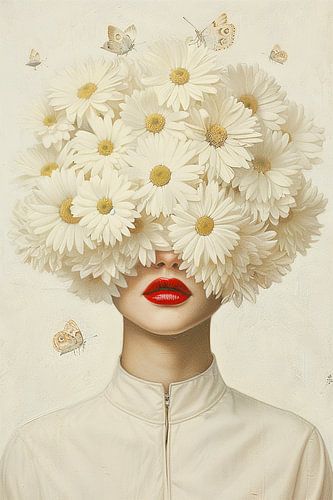 Margrietjes & Vlinders | Wit bloemenboeket