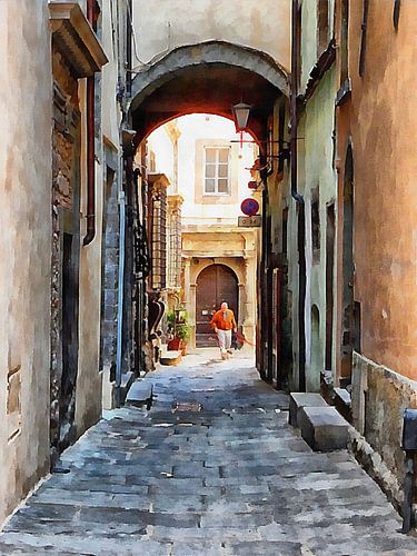 De hond uitlaten in Cortona