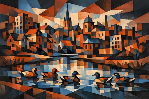 Vue urbaine cubiste
