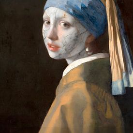 La Jeune Fille à la perle de Vermeer, Marbre brisé sur OEVER.ART