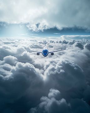 Luchtreis over een zee van wolken van fernlichtsicht