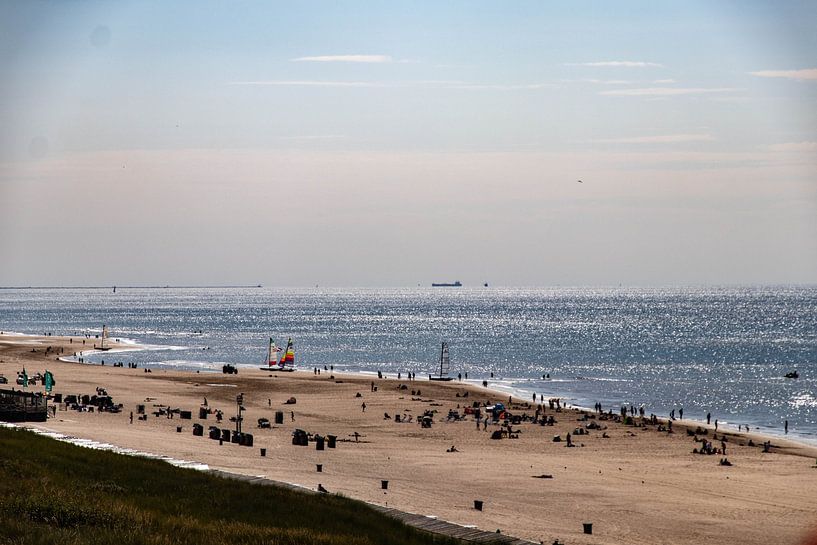 Egmond at sea on the beach by Bram van Toor
