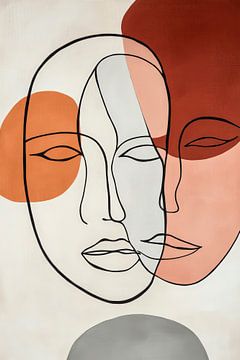 Double faces in soft colours by Poster Art Shop