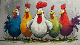 Talking / singing chickens by Gelissen Artworks