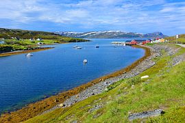 Vue de Repvåg - village au bord du fjord sur Gisela Scheffbuch