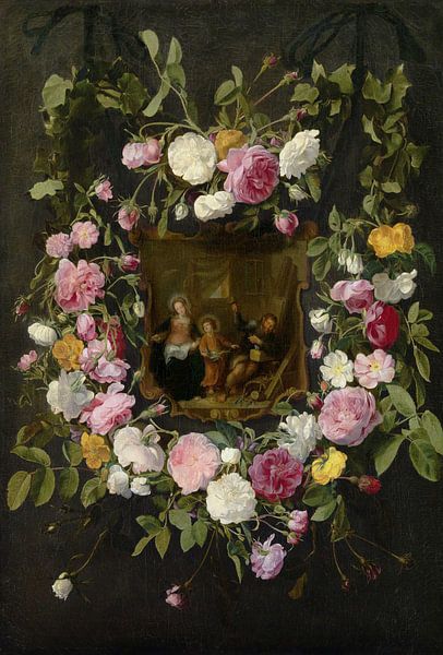 The Holy Family Surrounded by a Garland of Roses, Daniel Seghers by Masterful Masters