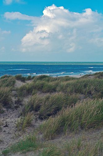 Dunes et jeux de nuages au bord de la mer du Nord au Danemark 