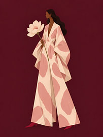 Woman in Blush with a Single Flower by Mosaic Dialogue