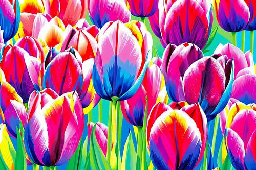 Tulpen (01) met Levendige heldere kleuren