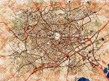 Kaart van Montpellier in de stijl 'Serene Summer' van Maporia