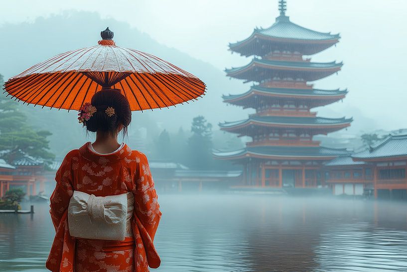 Picturesque Japanese statue by Egon Zitter