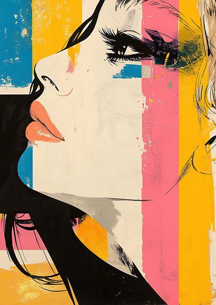 Femme Visage | Portrait féminin coloré par OMG Art