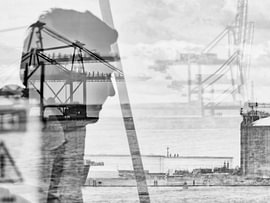 Man in Rotterdam’s Maashaven 1/3 by Jeannette Nederlof