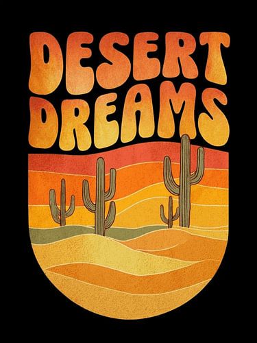 Retro 70s Desert Sunset T-shirt, Cactus en zandduinen grafisch T-shirt, Vintage Western Landschap Print, Woestijndromen Kleding