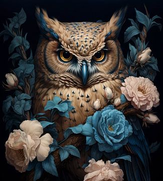 Owl blue 01 by Ellen Reografie