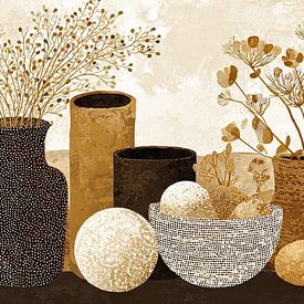 Blumenvasen | Natur's Touch auf dem Tisch von Blickfänger Gemälde