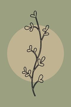 Minimalistische Japandi Botanische Kunst: Nature's Beauty in Simplicity no. 7 van Dina Dankers