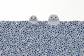 Peekaboo in blue waves by Color Square