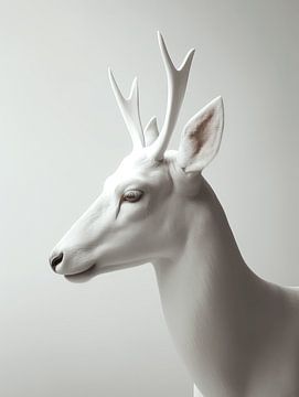 Cerf blanc majestueux sur Eva Lee