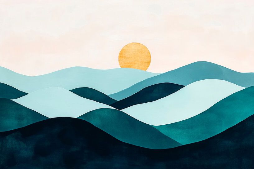 Gentle hills in the golden morning light by Poster Art Shop
