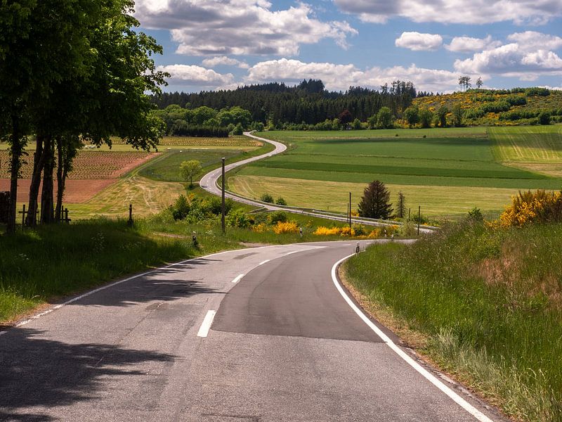 Curved mountain road in the Eifel - Peace and Rhythm in the Landscape by Robin Jongerden
