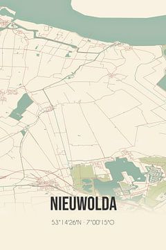 Vintage landkaart van Nieuwolda (Groningen) van Rezona