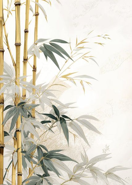 Bamboo Abstract Gold Decor by Morgan