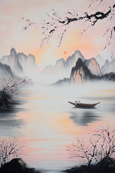 Sanfte Morgenstimmung am Seeufer von Poster Art Shop