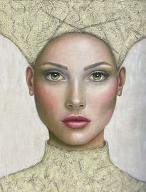 Modern portret vrouw van Dominique Clercx-Breed