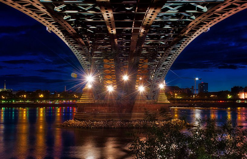 Unter der Theodor-Heuss Brücke in Mainz von C. Nass