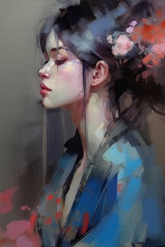 Portrait moderne "Fille de la fleur"