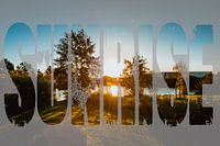 Zonsopgang met tekst sunrise