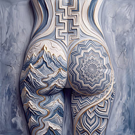 The Female Buttocks – Between Mountain and Mandala by AidasignArt